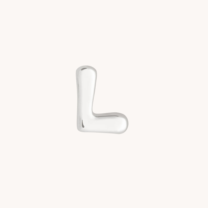L Initial Click Charm in Solid White Gold-Astrid &amp; Miyu