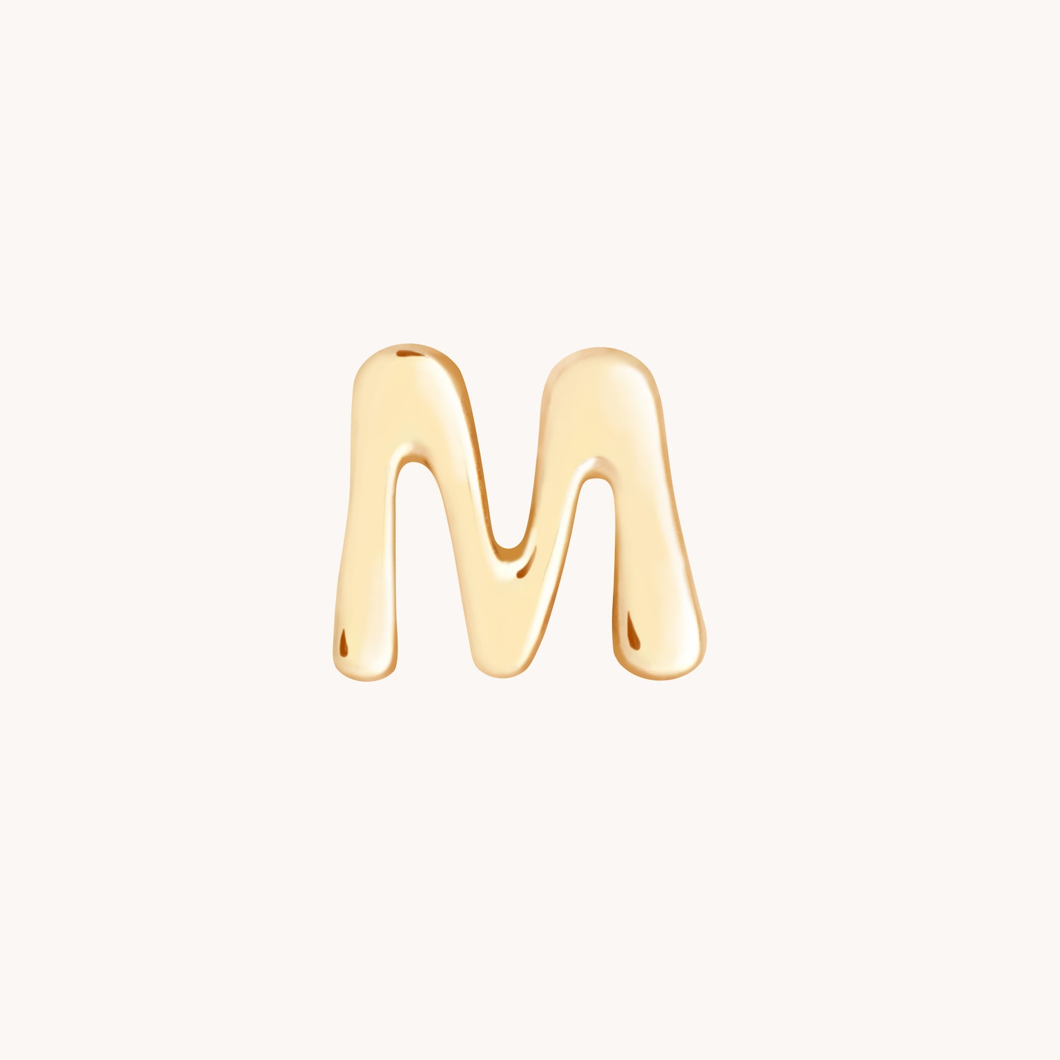 M Initial Click Charm in Solid Gold-Astrid &amp; Miyu