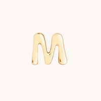 M Initial Click Charm in Solid Gold-Astrid &amp; Miyu