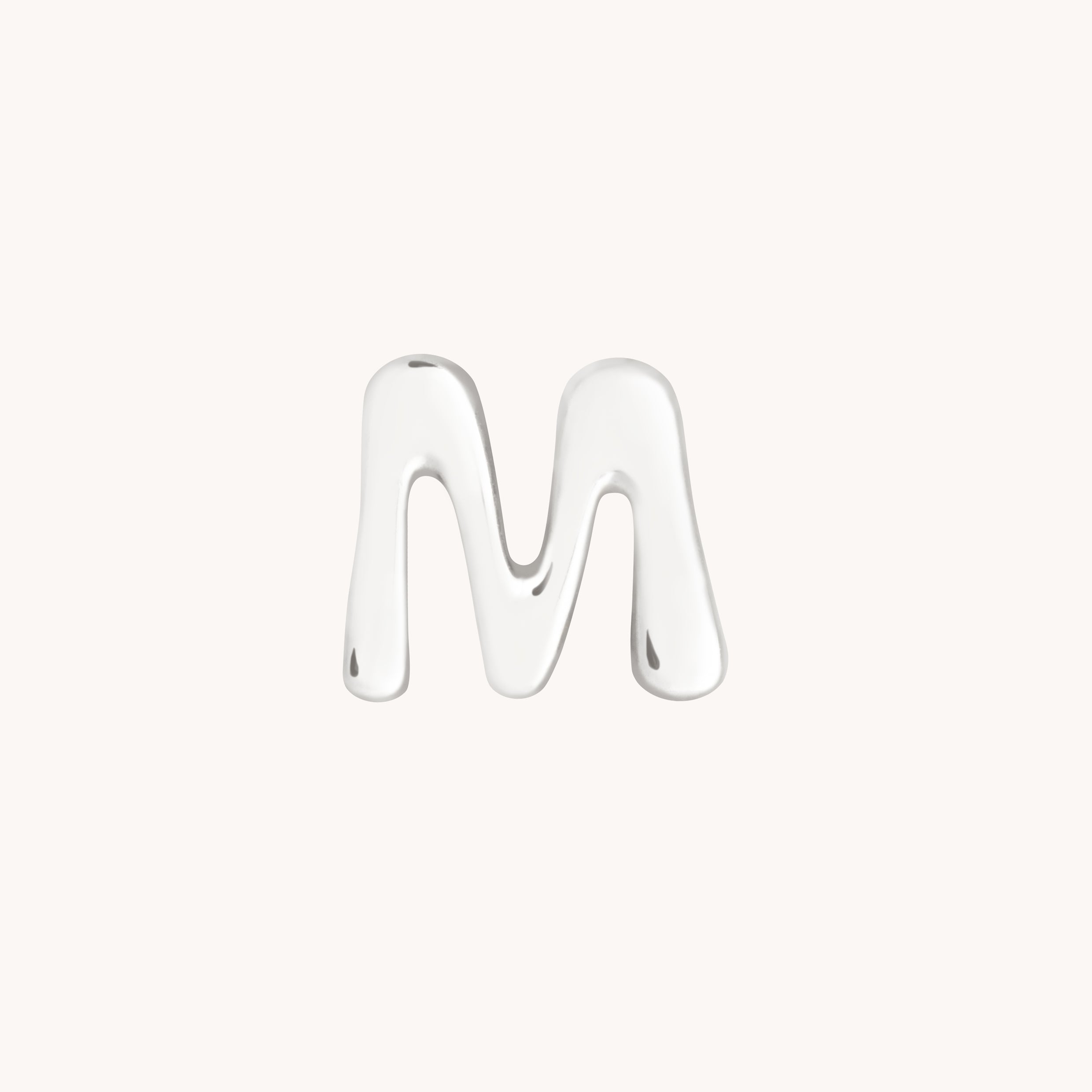 M Initial Click Charm in Solid White Gold-Astrid &amp; Miyu