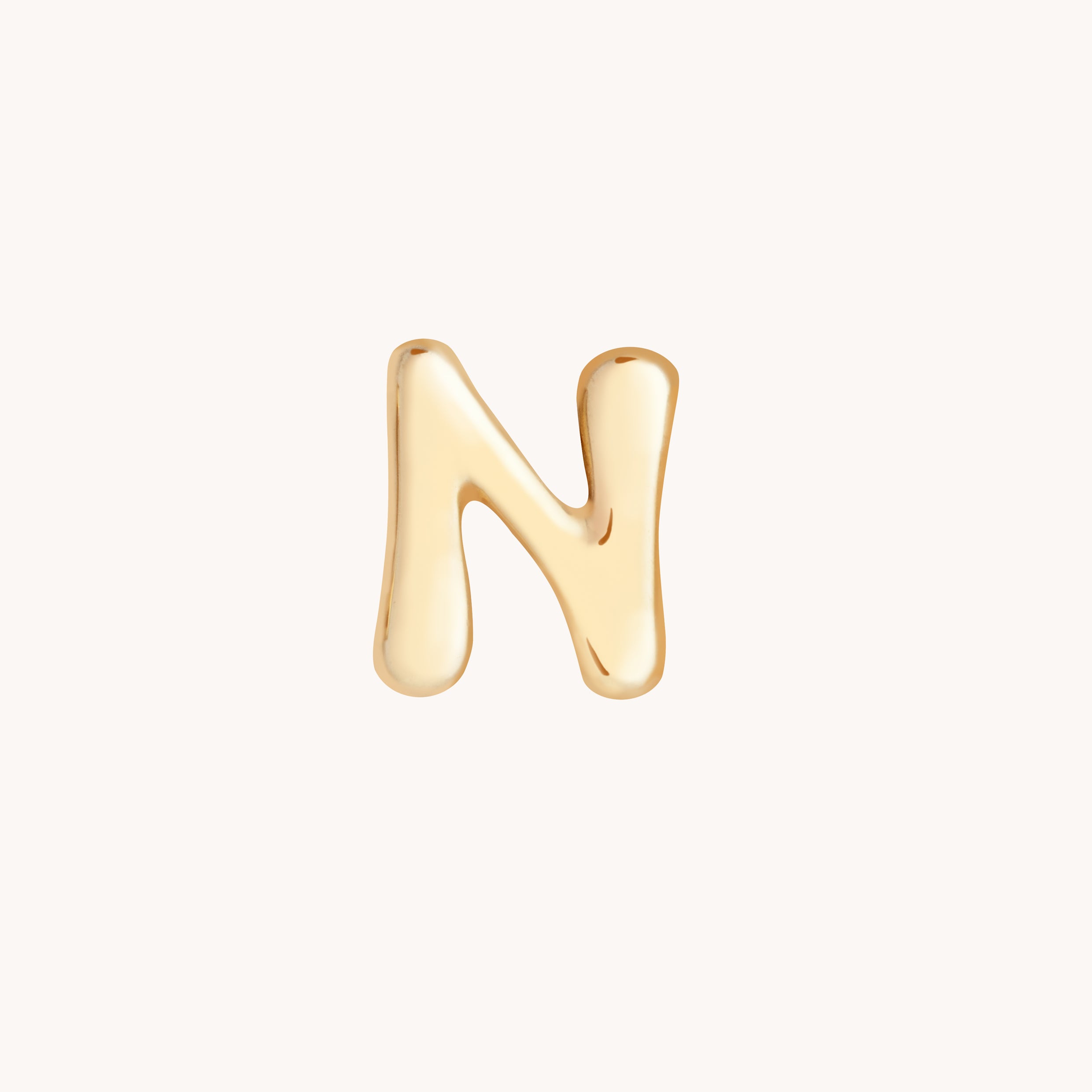 N Initial Click Charm in Solid Gold-Astrid &amp; Miyu