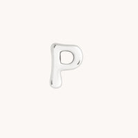 P Initial Click Charm in Solid White Gold-Astrid &amp; Miyu