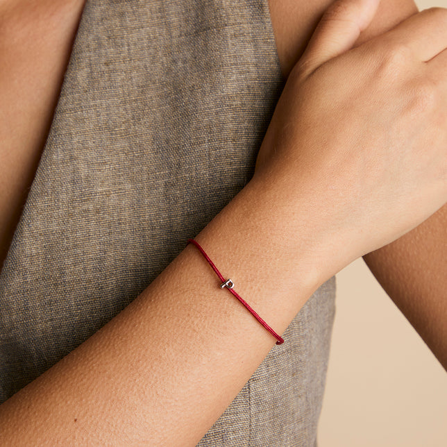 P Initial Click Charm in Solid White Gold-Astrid & Miyu