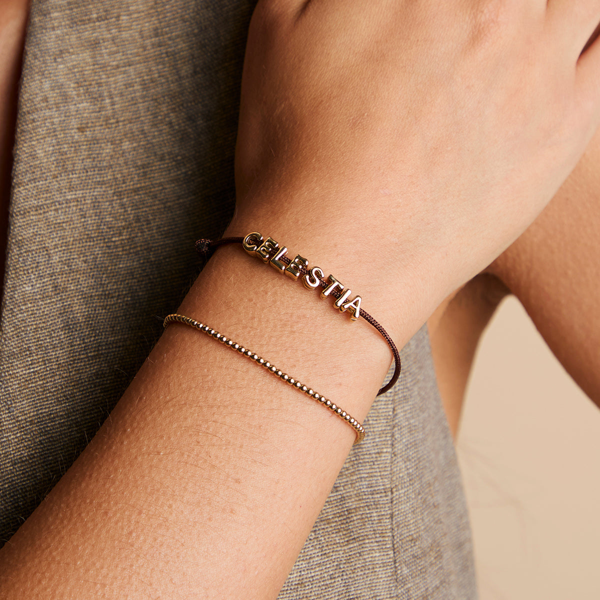 S Initial Click Charm in Solid Gold-Astrid &amp; Miyu