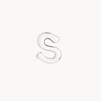 S Initial Click Charm in Solid White Gold-Astrid &amp; Miyu