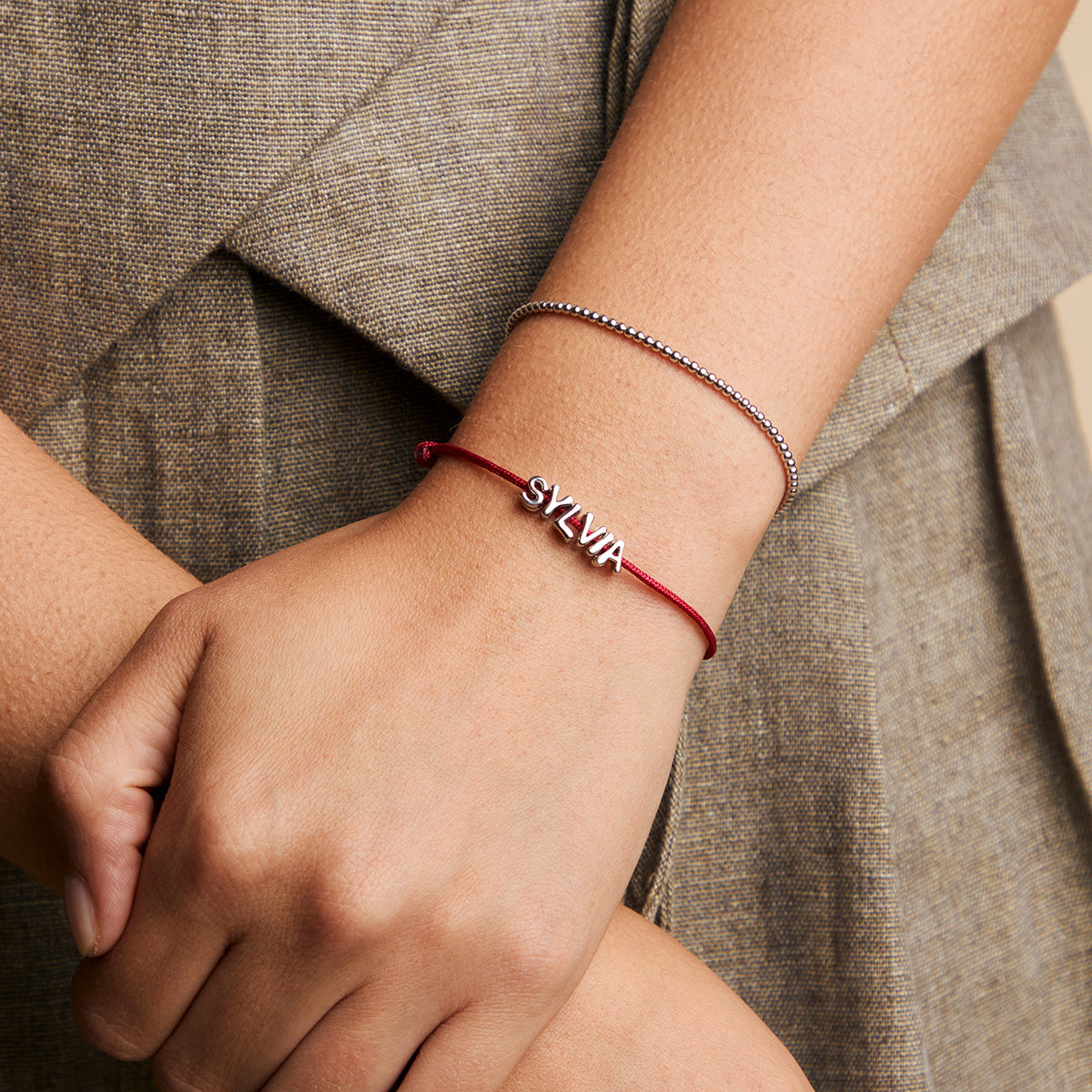 S Initial Click Charm in Solid White Gold-Astrid &amp; Miyu