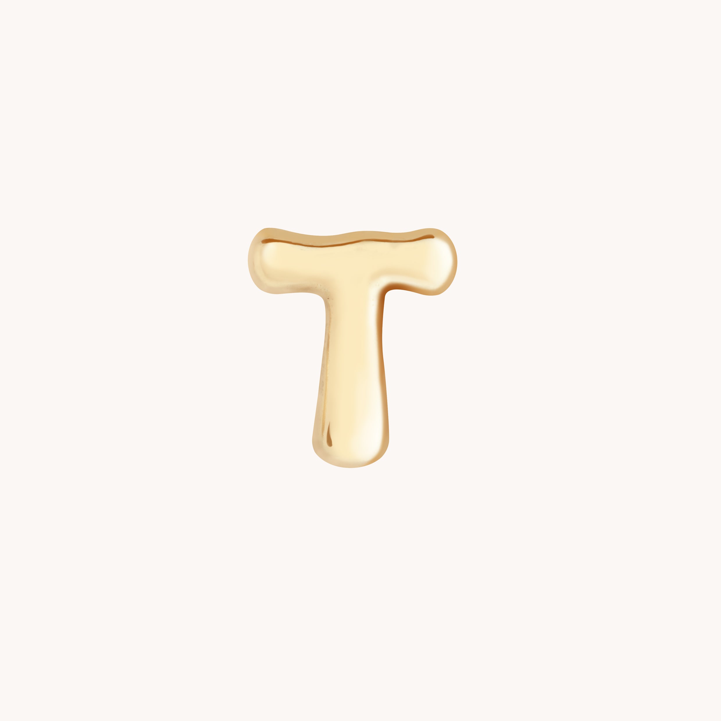 T Initial Click Charm in Solid Gold-Astrid &amp; Miyu