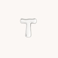 T Initial Click Charm in Solid White Gold-Astrid &amp; Miyu