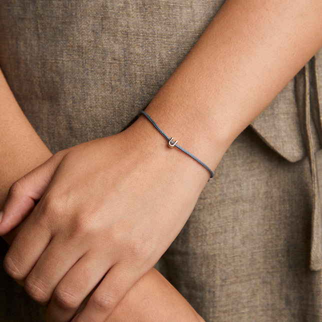 U Initial Click Charm in Solid Gold-Astrid & Miyu