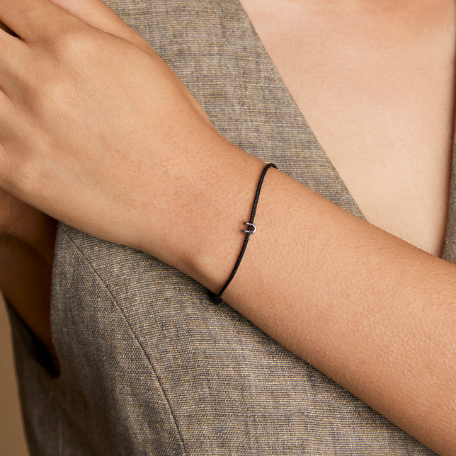 U Initial Click Charm in Solid White Gold-Astrid & Miyu