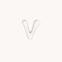 V Initial Click Charm in Solid White Gold-Astrid &amp; Miyu