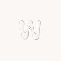 W Initial Click Charm in Solid White Gold-Astrid &amp; Miyu