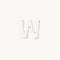 W Initial Click Charm in Solid White Gold-Astrid &amp; Miyu