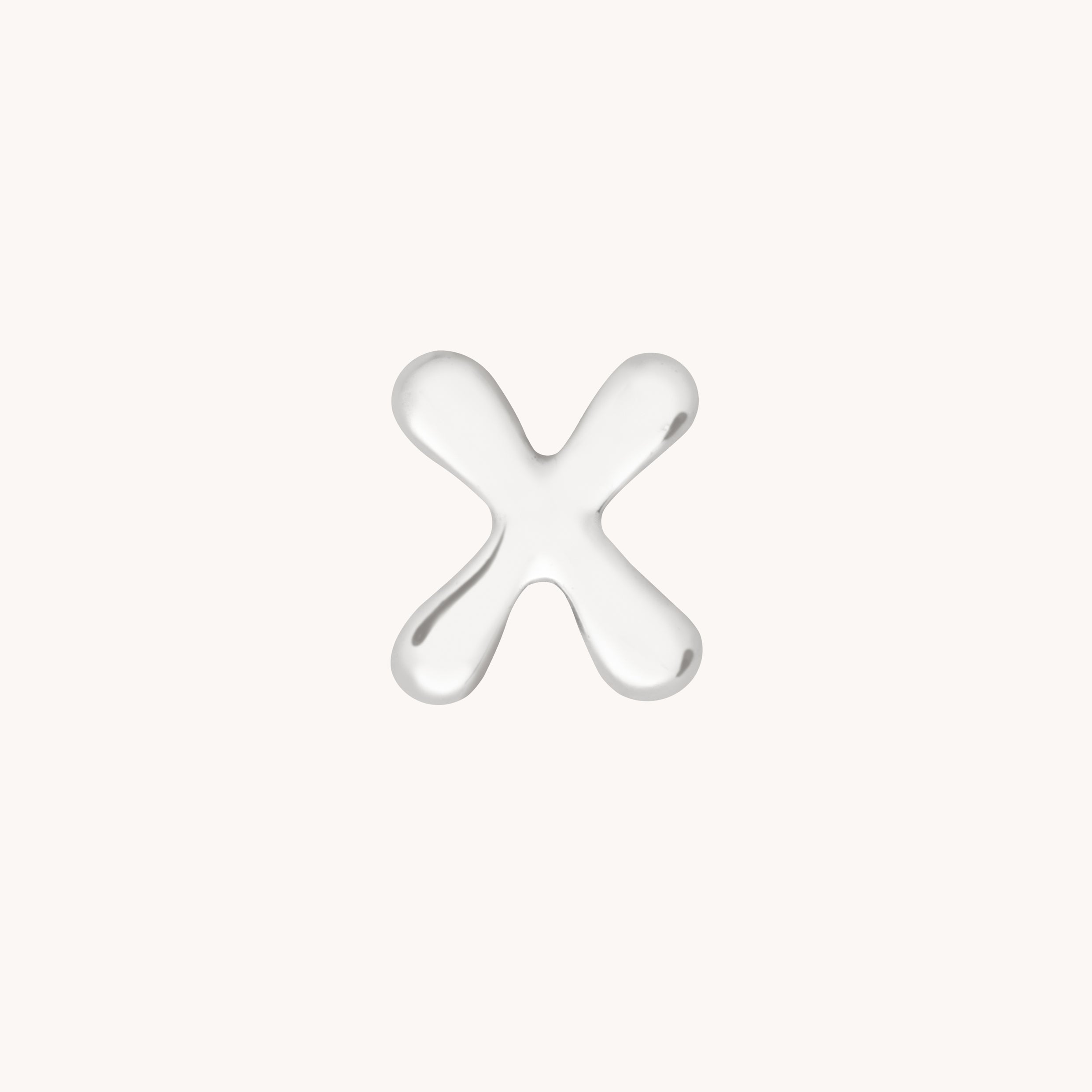 X Initial Click Charm in Solid White Gold-Astrid &amp; Miyu