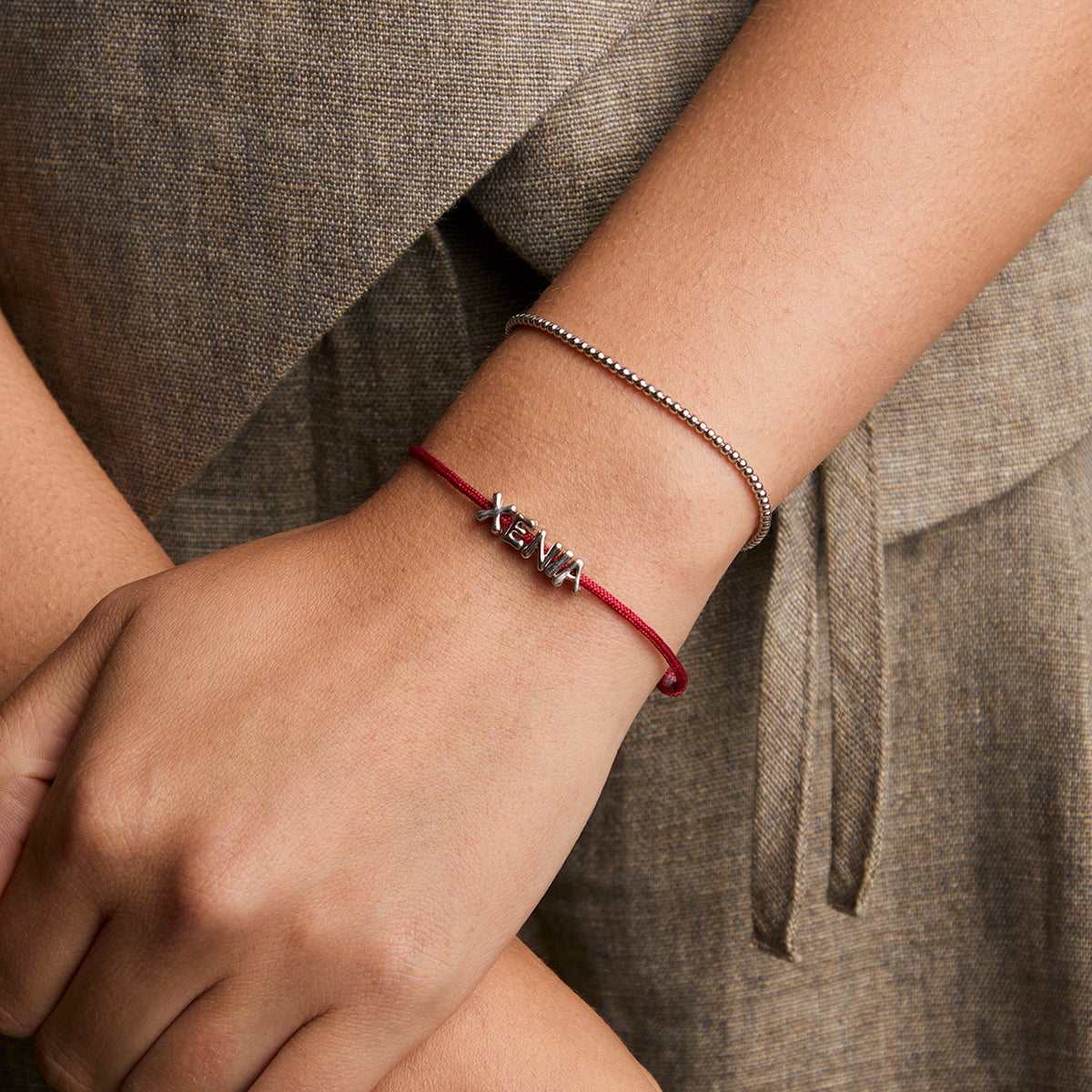 X Initial Click Charm in Solid White Gold-Astrid &amp; Miyu