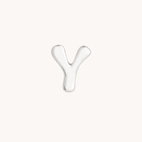 Y Initial Click Charm in Solid White Gold-Astrid &amp; Miyu