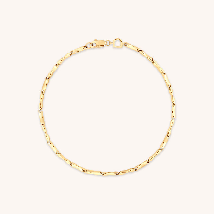 Molten Bar Chain Bracelet in Solid Gold-Astrid &amp; Miyu