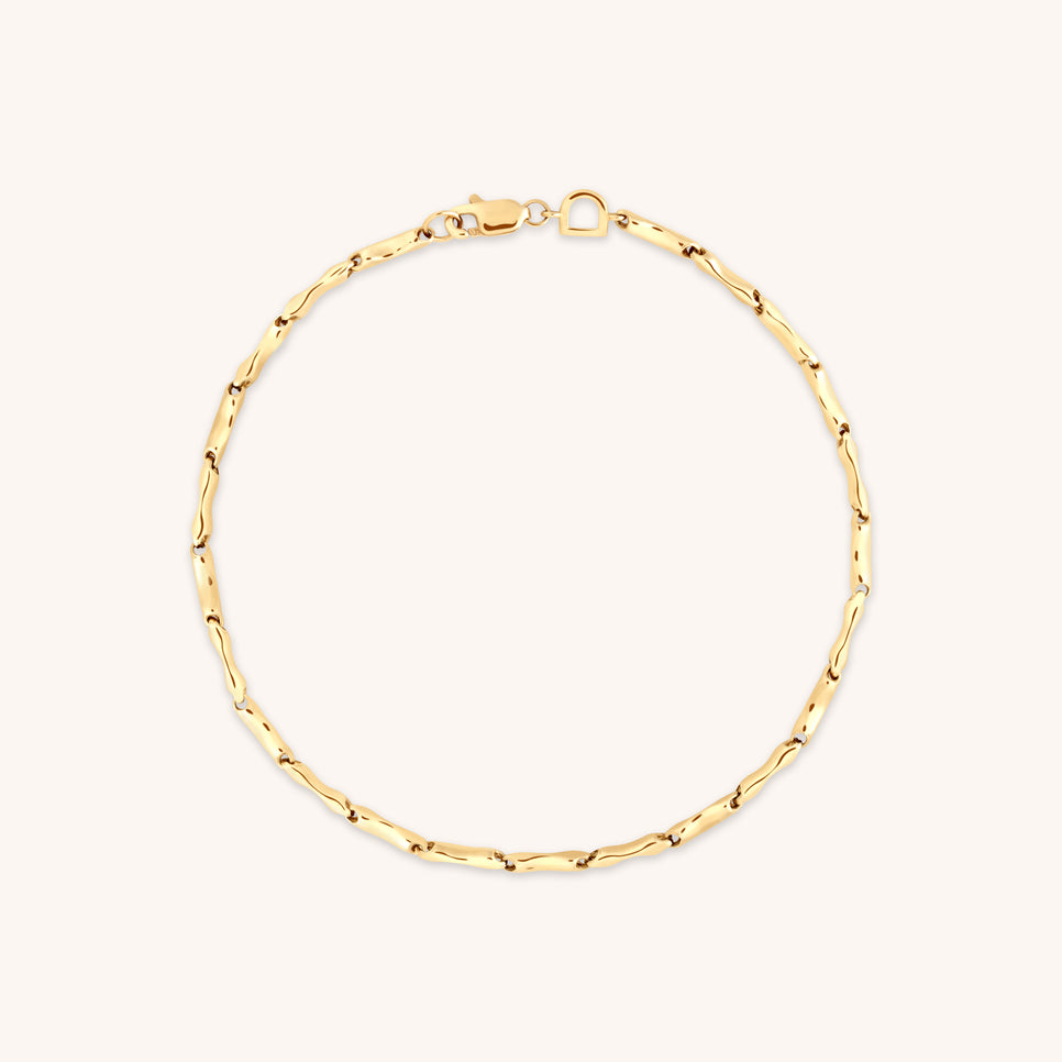 Molten Bar Chain Bracelet in Solid Gold-Astrid &amp; Miyu