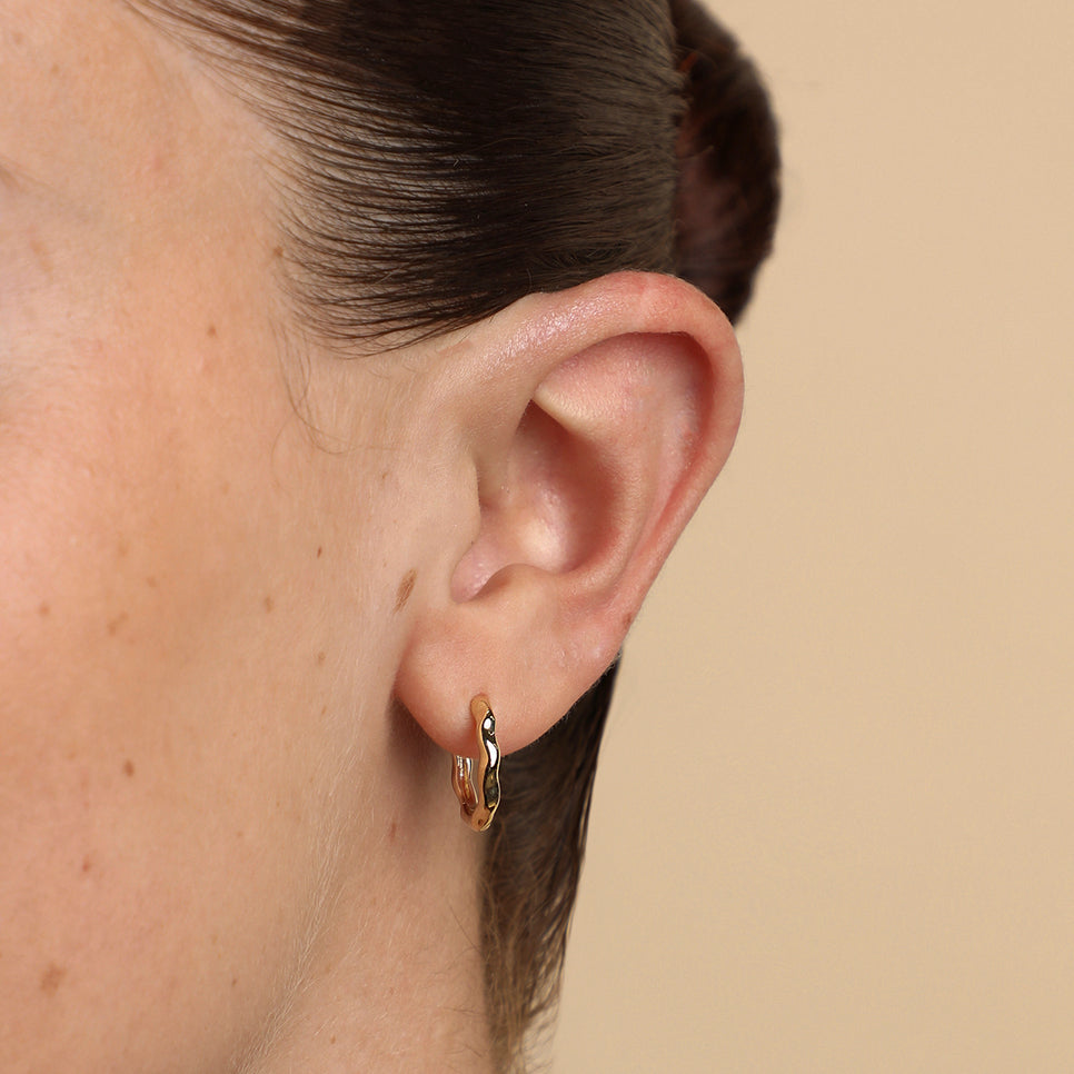 Molten Hoops in Solid Gold-Astrid &amp; Miyu