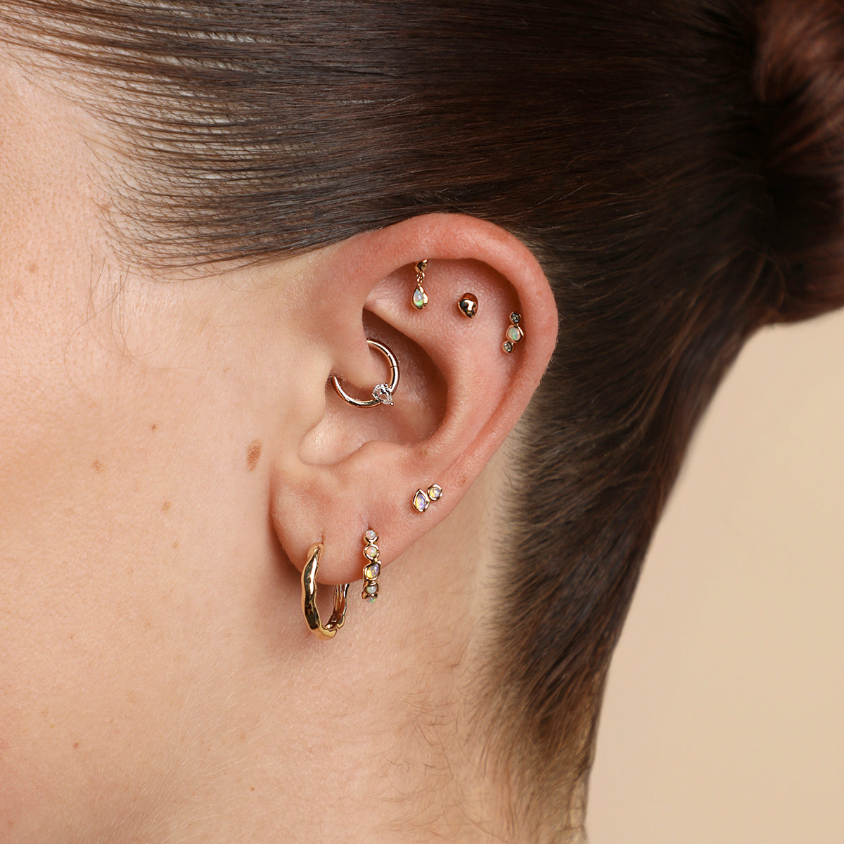 Molten Hoops in Solid Gold-Astrid &amp; Miyu