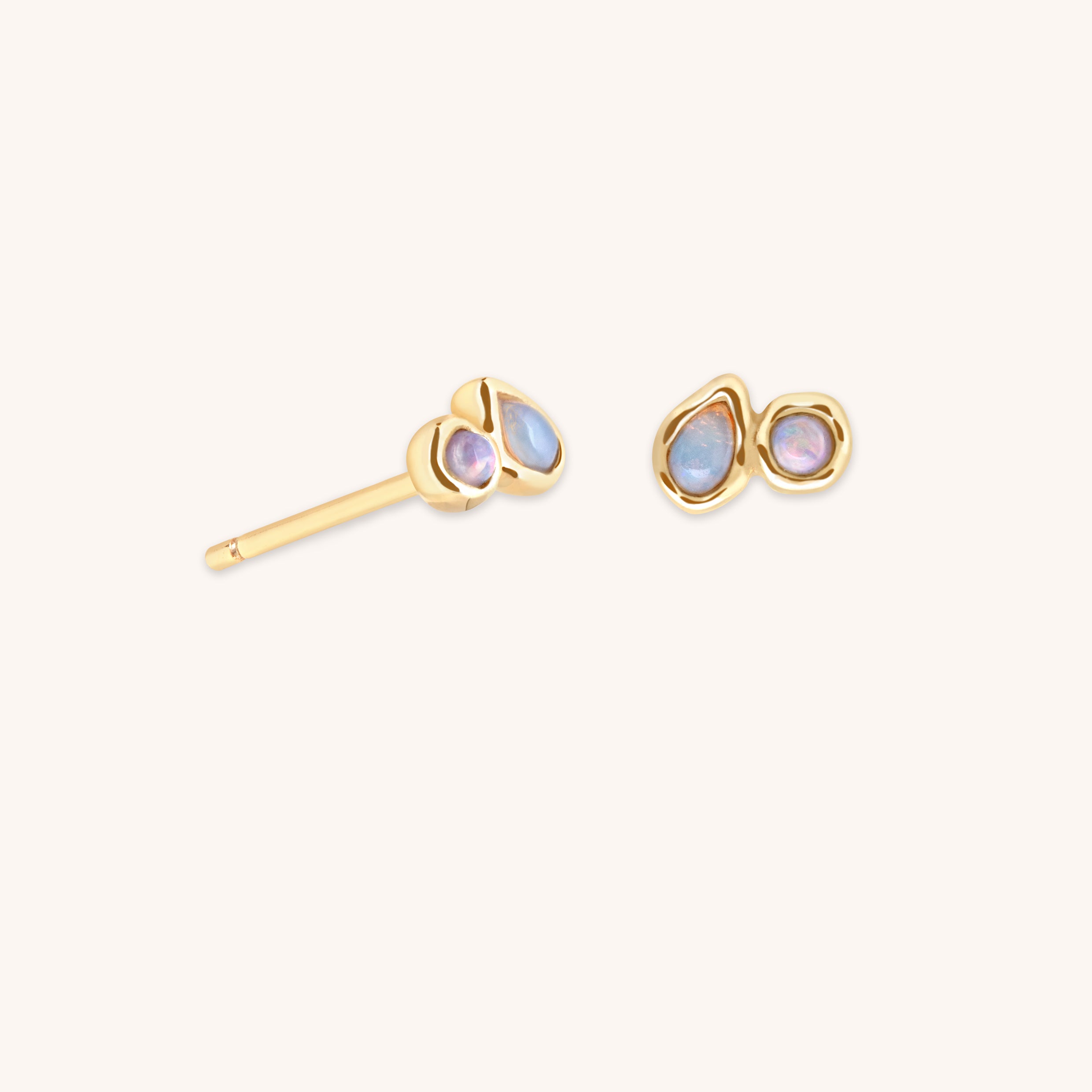 Opal Duo Studs in Solid Gold-Astrid &amp; Miyu