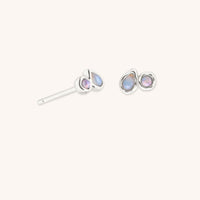 Opal Duo Studs in Solid White Gold-Astrid &amp; Miyu