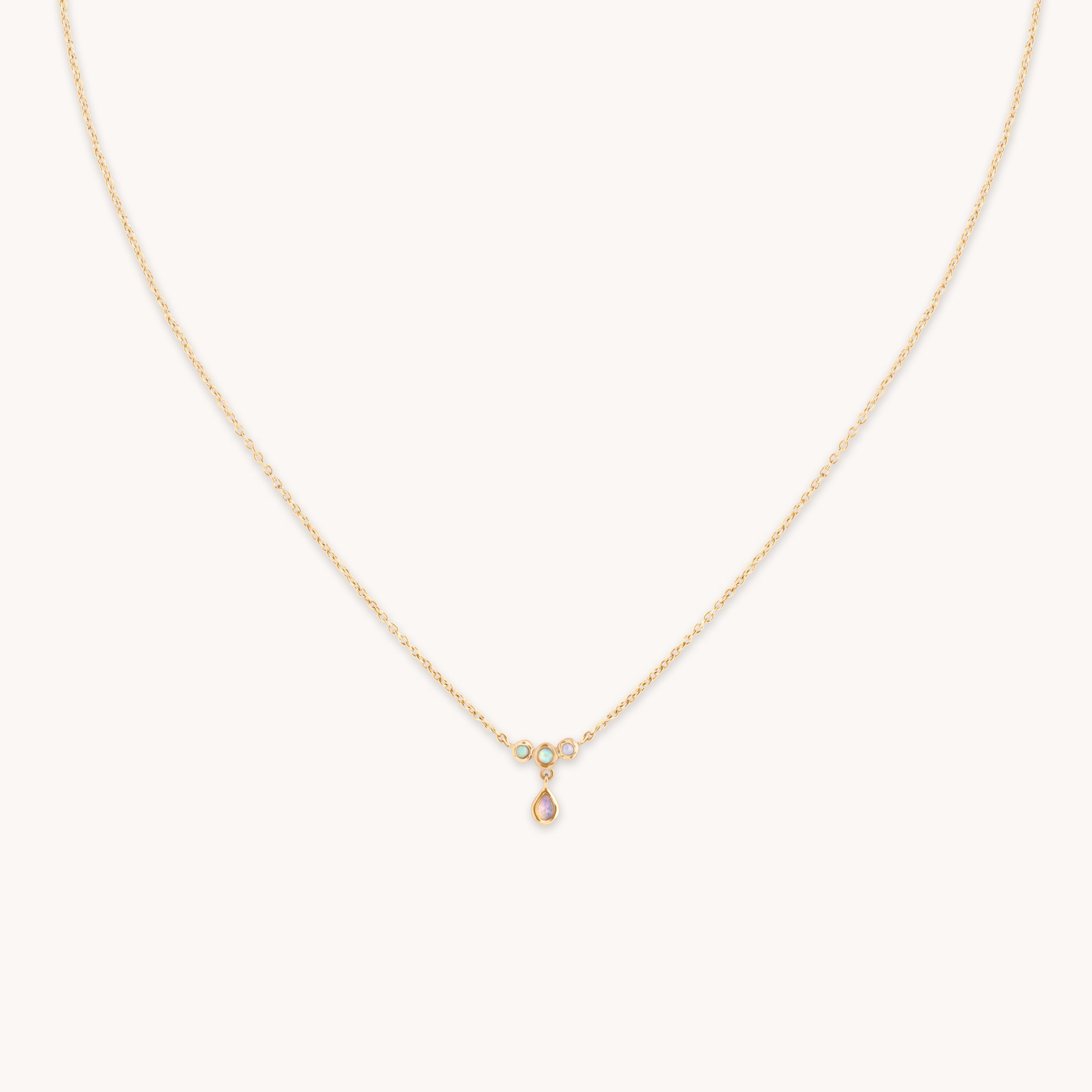 Opal Cluster Pendant in Solid Gold-Astrid &amp; Miyu