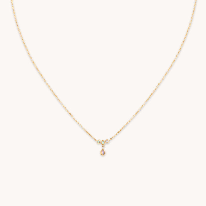Opal Cluster Pendant in Solid Gold-Astrid &amp; Miyu