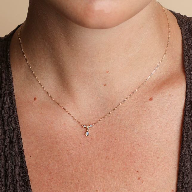 Opal Cluster Pendant in Solid Gold-Astrid & Miyu