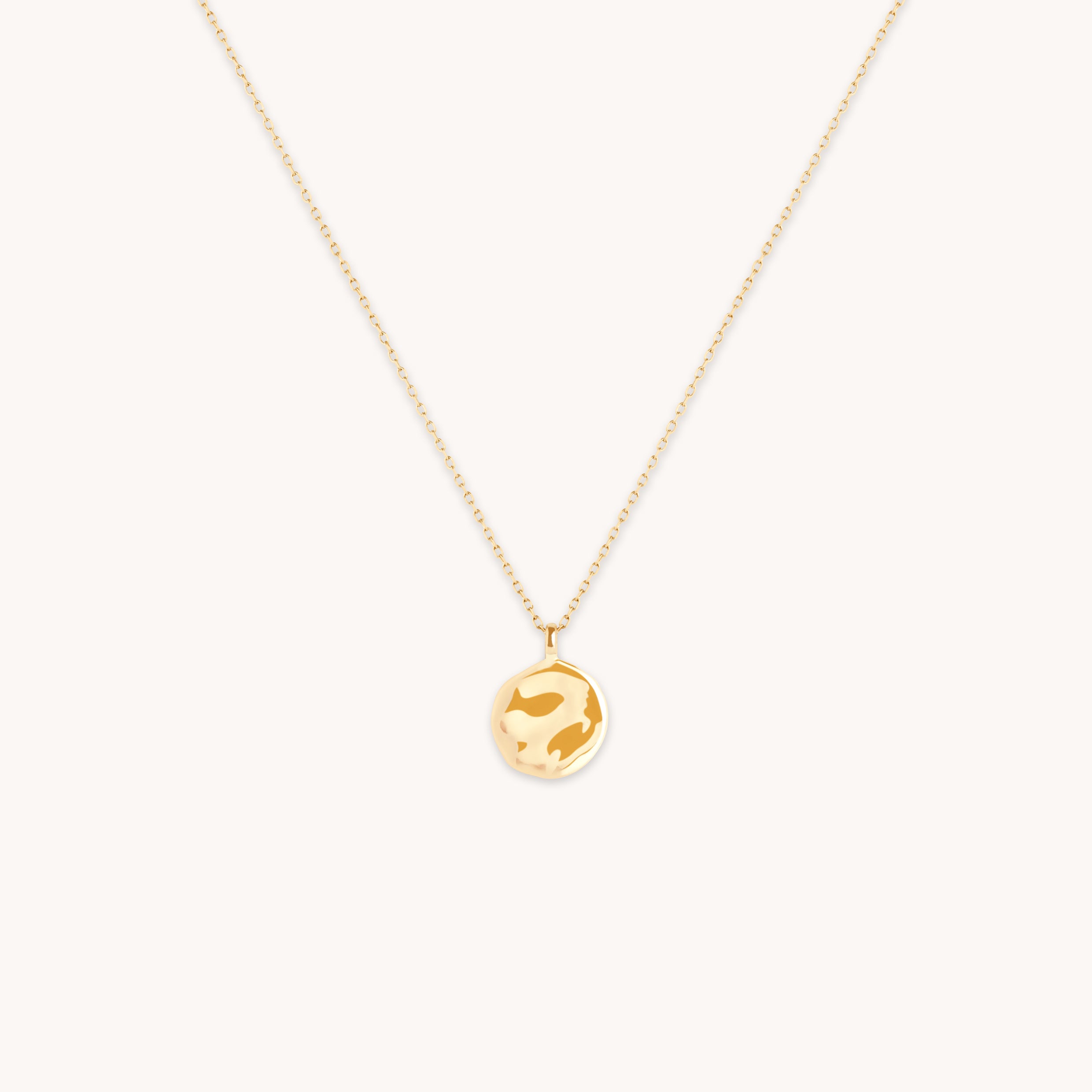 Molten Coin Pendant in Solid Gold-Astrid &amp; Miyu