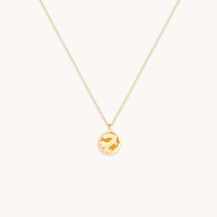 Molten Coin Pendant in Solid Gold-Astrid &amp; Miyu