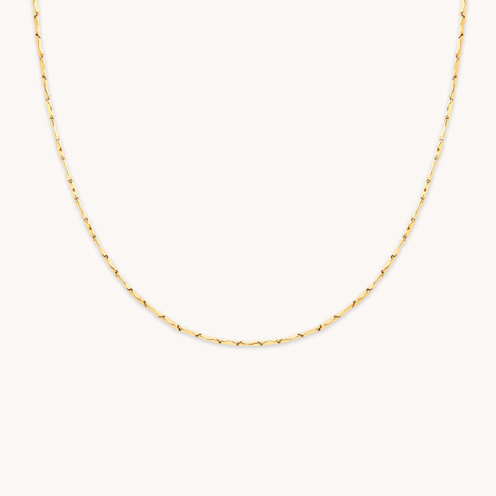 Molten Bar Chain Necklace in Solid Gold-Astrid &amp; Miyu