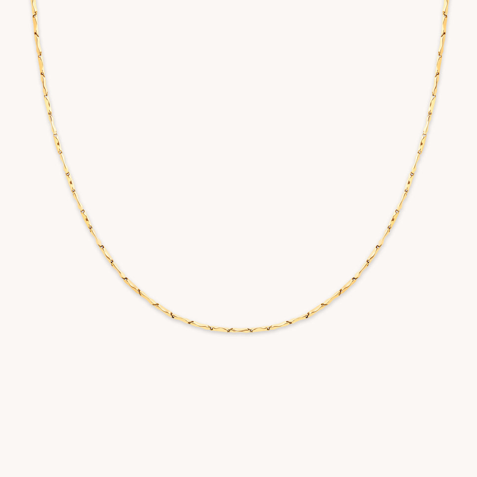 Molten Bar Chain Necklace in Solid Gold-Astrid &amp; Miyu