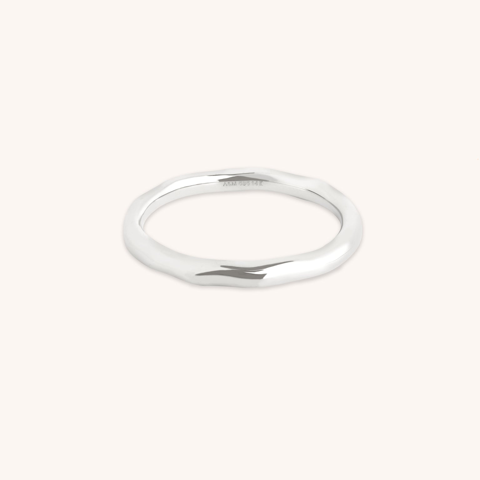 Molten Band Ring in Solid White Gold-Astrid &amp; Miyu