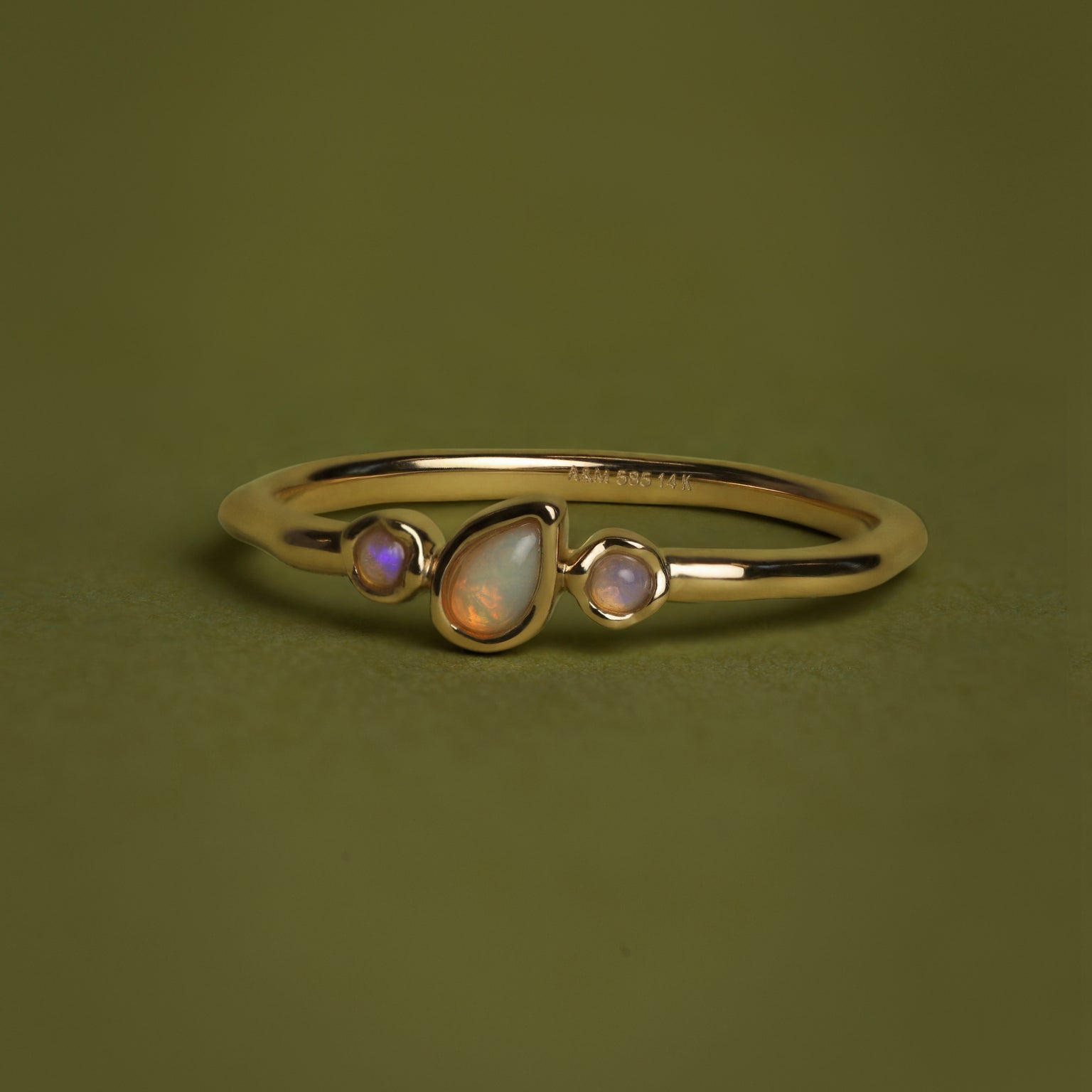 Molten Opal Cluster Ring in Solid Gold-Astrid &amp; Miyu