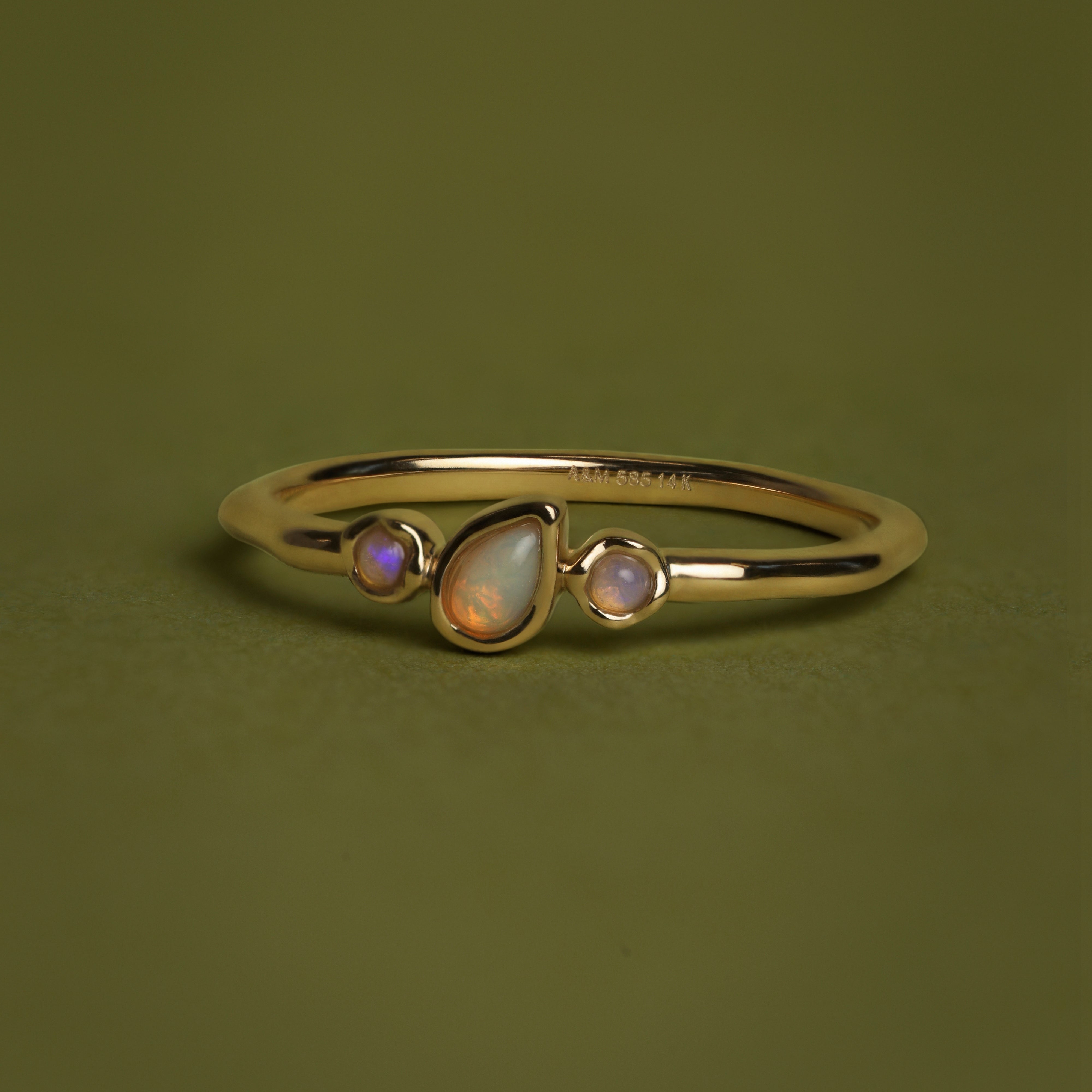 Molten Opal Cluster Ring in Solid Gold-Astrid &amp; Miyu