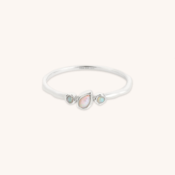 Molten Opal Cluster Ring in Solid White Gold-Astrid &amp; Miyu
