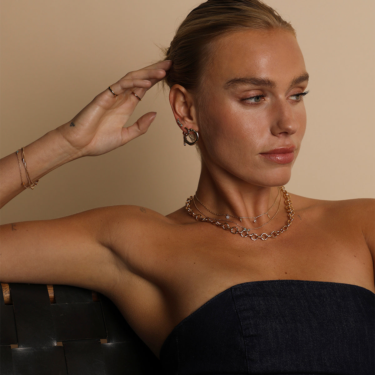 Molten Orbit Large Hoops in Gold-Astrid &amp; Miyu