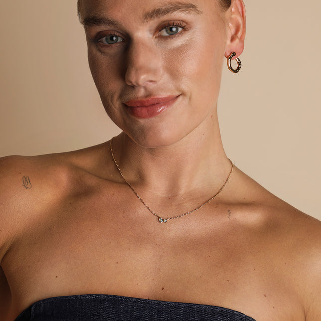 Opal Bezel Pendant Necklace in Gold-Astrid & Miyu