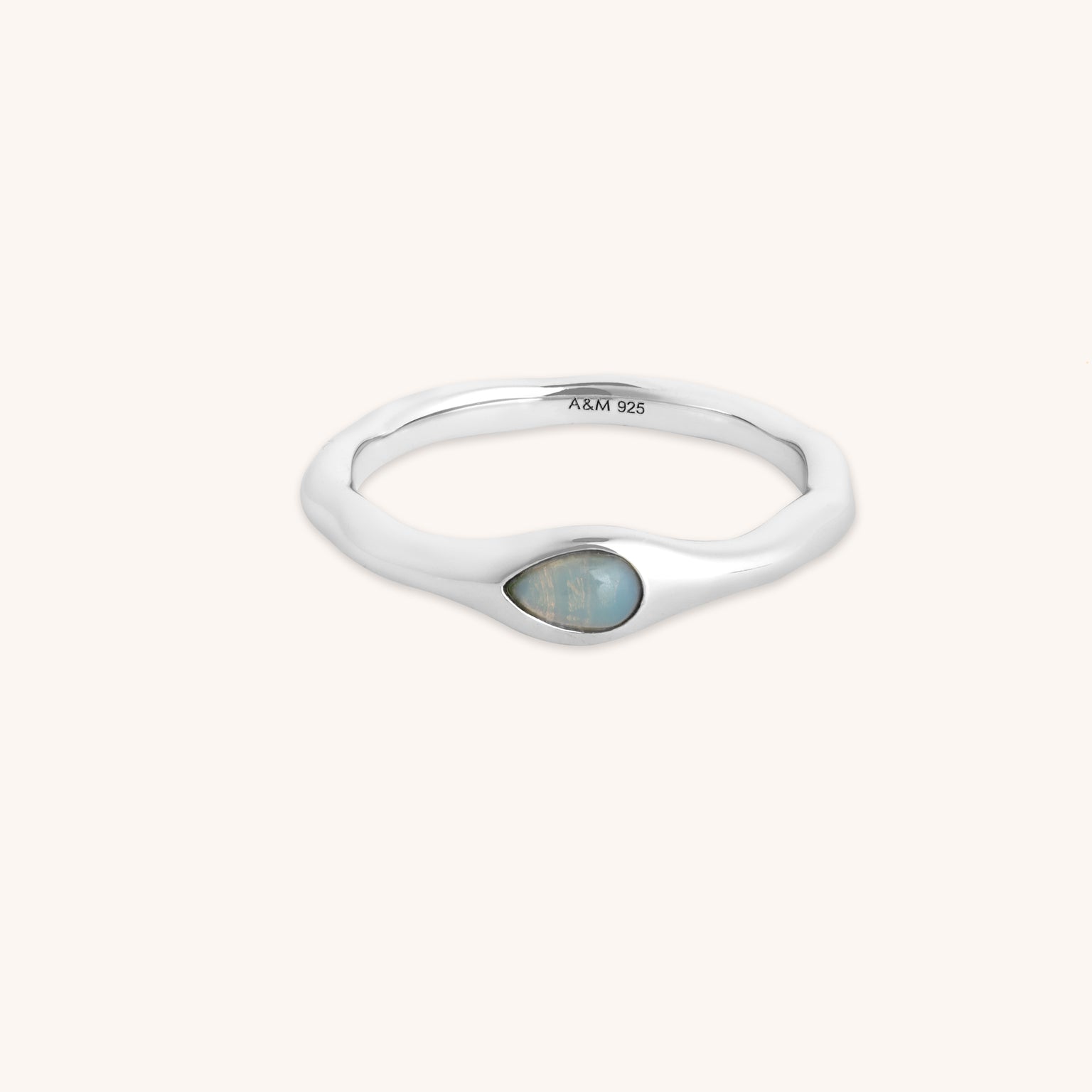 Opal Pear Ring in Silver-Astrid &amp; Miyu