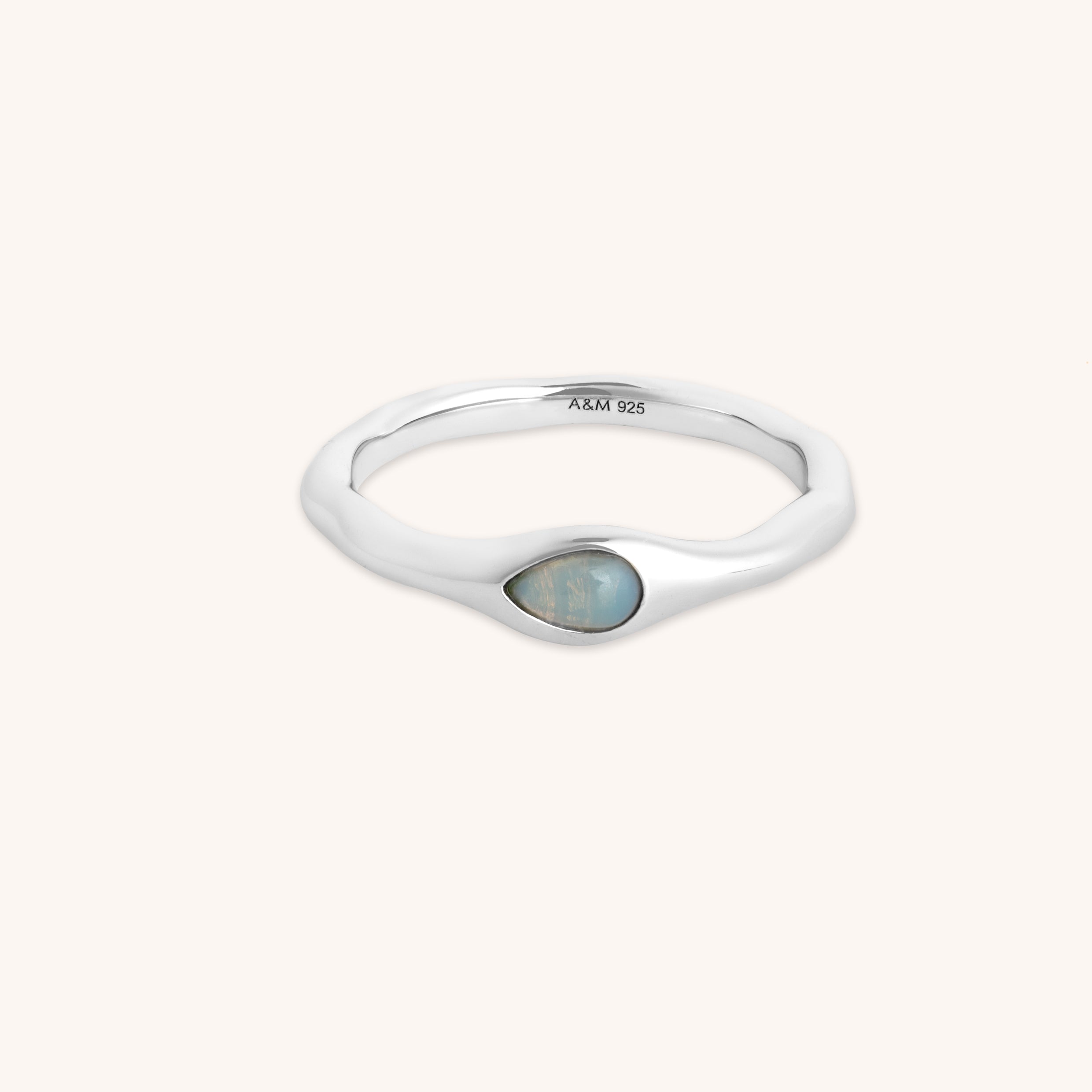 Opal Pear Ring in Silver-Astrid &amp; Miyu
