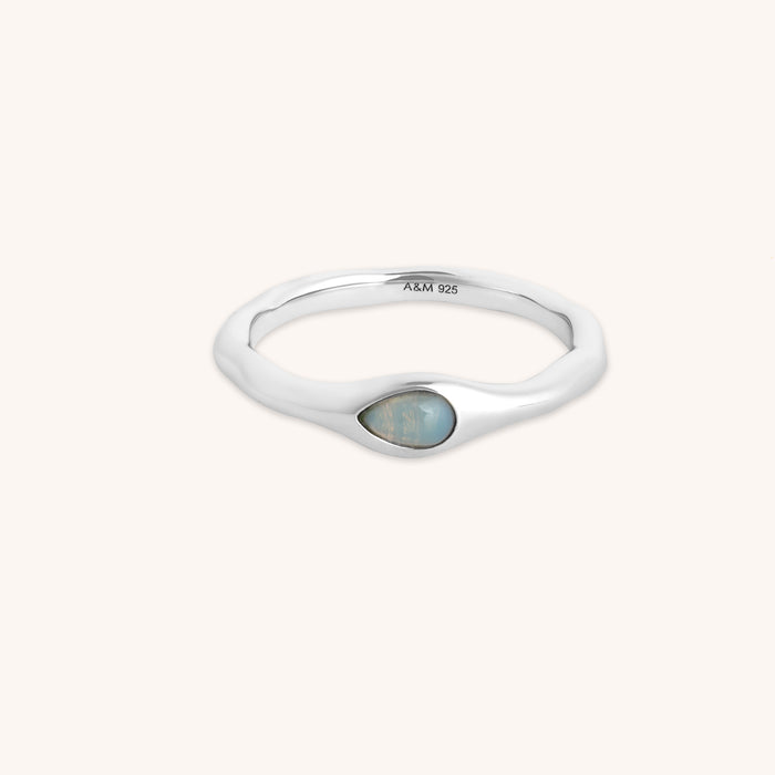 Opal Pear Ring in Silver-Astrid &amp; Miyu