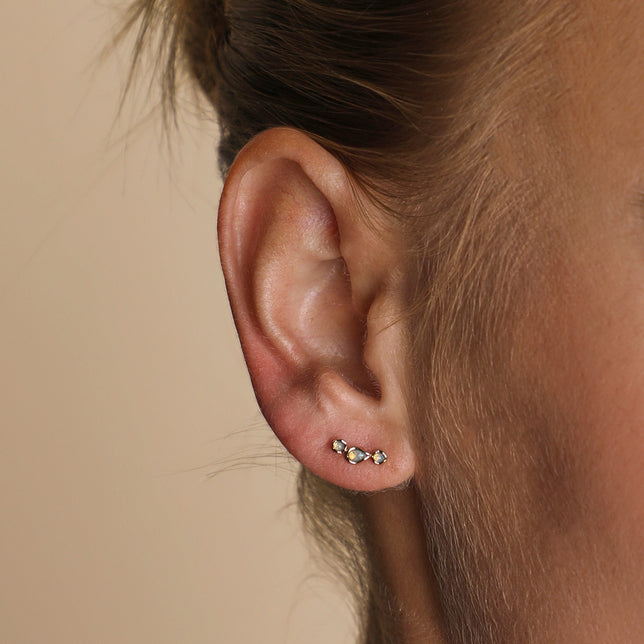 Opal Climber Studs in Gold-Astrid & Miyu