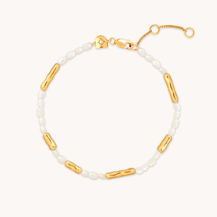 Molten Pearl Bracelet in Gold-Astrid &amp; Miyu