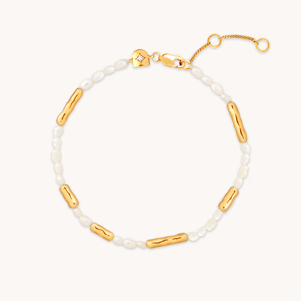 Molten Pearl Bracelet in Gold-Astrid &amp; Miyu