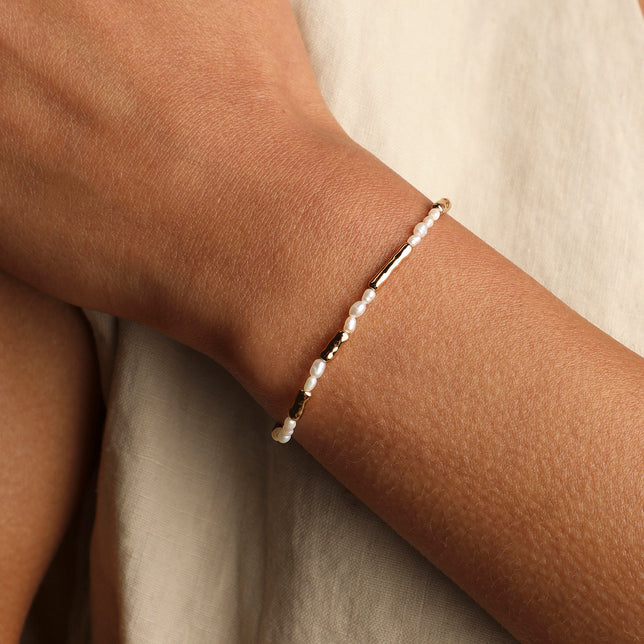 Molten Pearl Bracelet in Gold-Astrid & Miyu