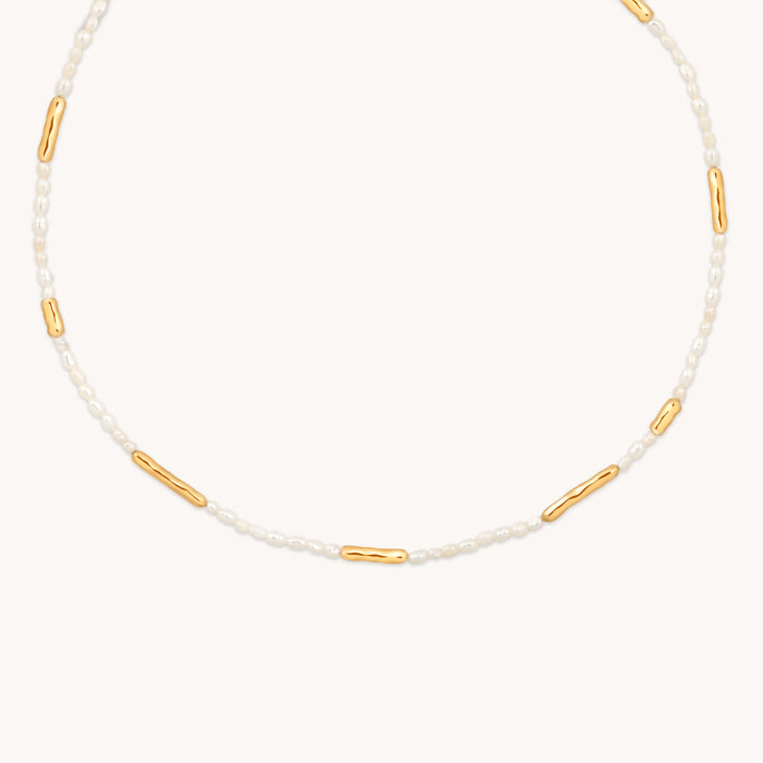Molten Pearl Necklace in Gold-Astrid &amp; Miyu