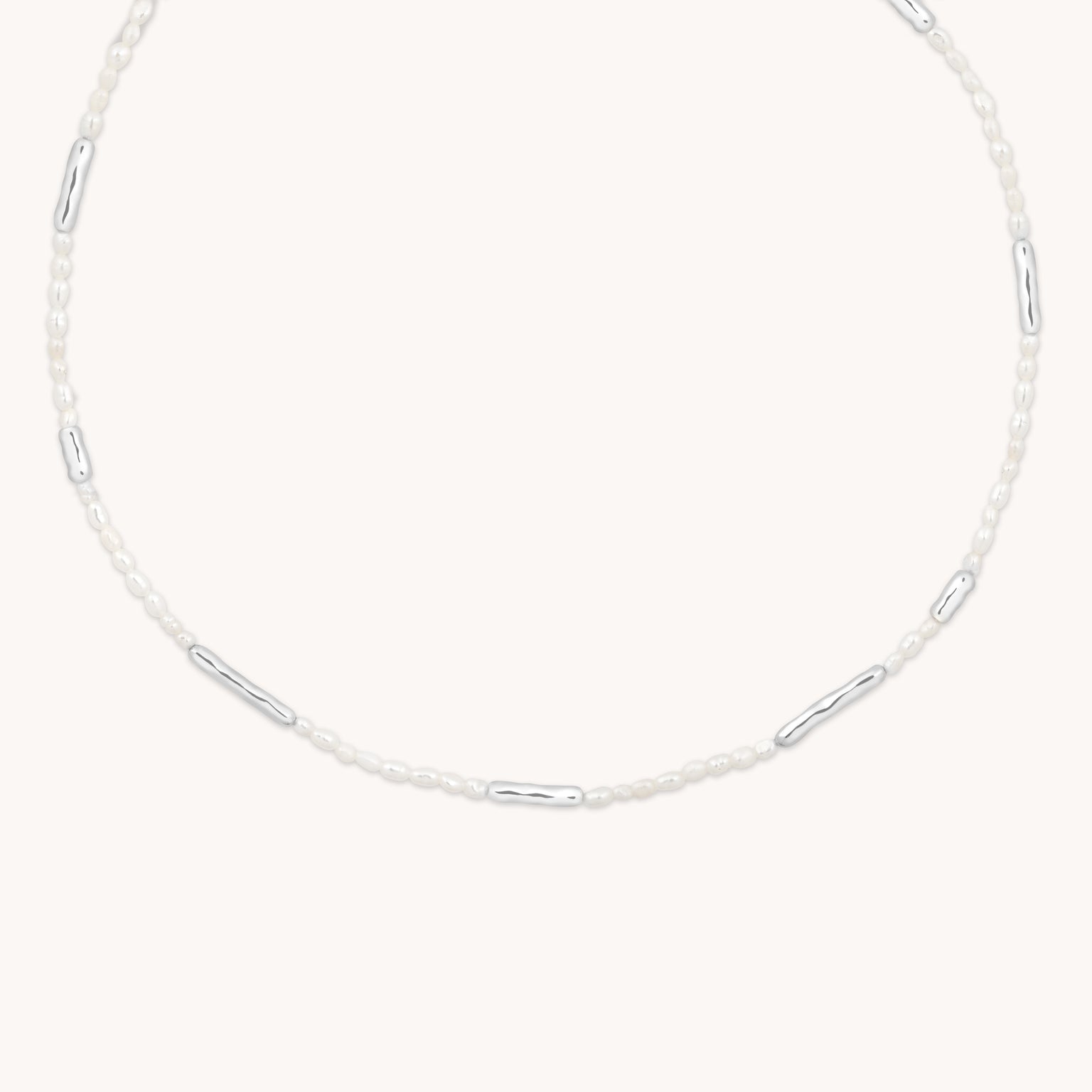 Molten Pearl Necklace in Silver-Astrid &amp; Miyu