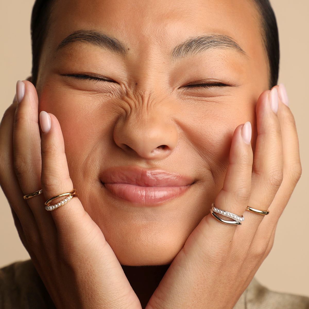 Molten Illusion Pearl Ring in Gold-Astrid &amp; Miyu