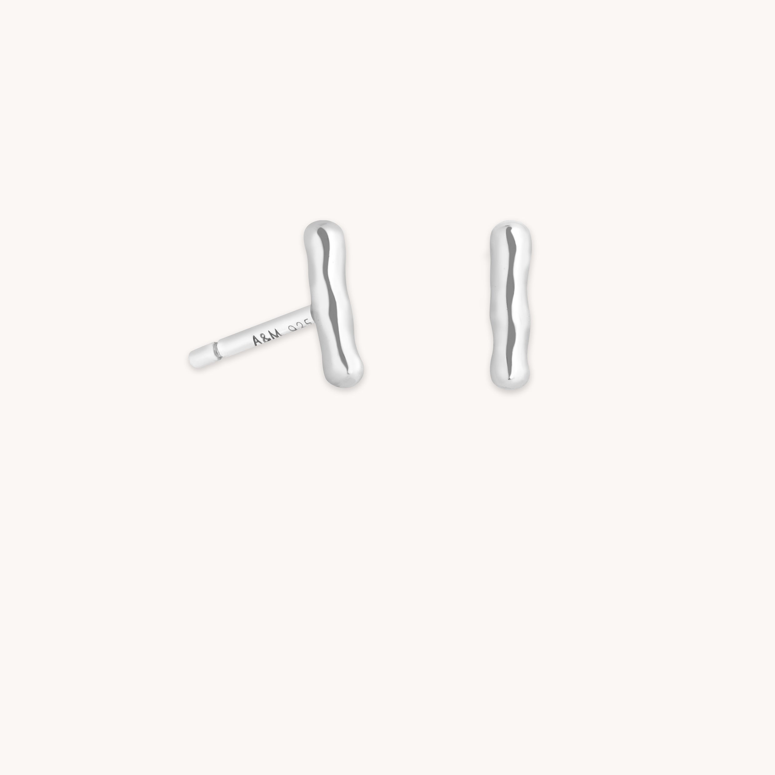 Molten Bar Studs in Silver-Astrid &amp; Miyu